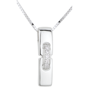 Collana Unione - Oro bianco - 18 carati - 5 Diamanti
