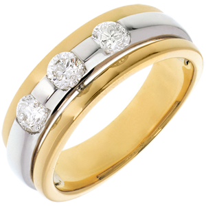 Trilogy Eclissi - Oro giallo e Oro bianco - 18 carati - 3 Diamanti - 0.59 carati 