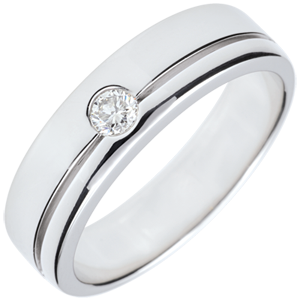 White Gold Diamond Olympia Wedding Band - Large Model