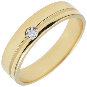 Yellow Gold Diamond Olympia Wedding Band - Medium Model