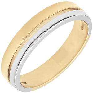 Bi-colour Gold Olympia Wedding Band - Small Model