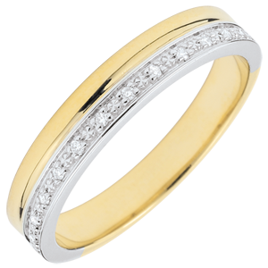 Elegance Wedding ring - Yellow Gold and Diamonds - 9 carats