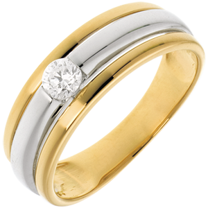 The Eclipse Ring in White Gold and Yellow Gold - 0.19 carat