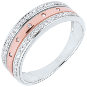 Ring Enchantment - Crown of Stars - large model - rose gold, white gold - 9 carat