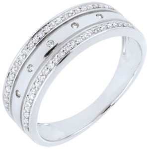Ring Enchantment - Crown of Stars - large model - white gold, diamonds - 18 carat
