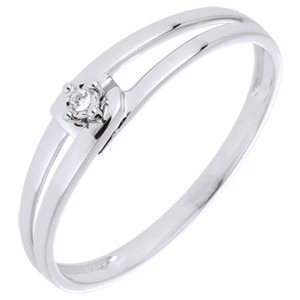 Bague Modernity Diamant or blanc 9 carats - diamant 0.01 carat