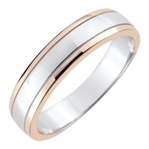 Alliance homme Horizon - or blanc et or rose 9 carats