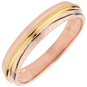 Wedding Ring Helio - Pink gold and yellow gold