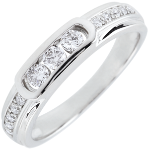 Bague Trilogie Helwen - or blanc 18 carats