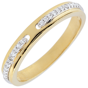 Wedding Ring Promise - two golds and diamonds - small model