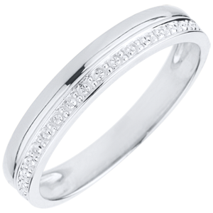 Elegance Wedding Ring - White gold - 9 carats