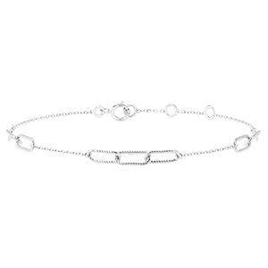 Bracelet Regard d'Orient - Pia - 3 maillons - or blanc 9 carats 