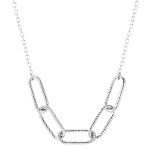 Collier Regard d'Orient - Pia - 5 maillons - or blanc 9 carats 