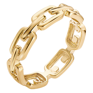 Orient Gaze Ring - Cuban Link Medium - yellow gold 18 carats