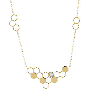 Halskette Enthüllung - Gelbgold, 9 Karat, mit Diamanten