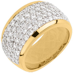 Ring Constellation - Celestial Landscape - yellow gold paved - 2.05 carat - 79 diamonds