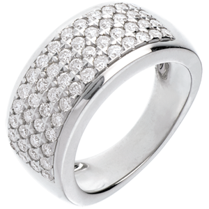 Ring Sterrenbeeld - Astraal - groot model - 18 karaat witgoud - 1,01 karaat - 56 Diamanten