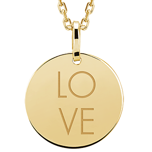 Round medal engraved - 9K yellow gold - Lovely Yours Collection - Edenly Yours