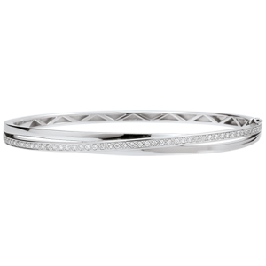 Bracelet Jonc Saturne Diamant - or blanc 18 carats