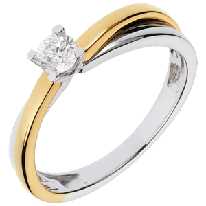 White and Yellow Gold Duetino Solitaire - 0.23 carats