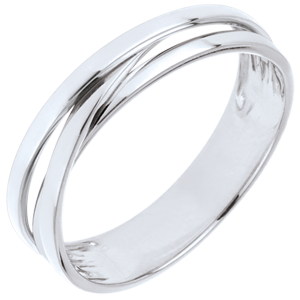 Wedding Ring Saturn Trilogy variation - white gold - 18 carat