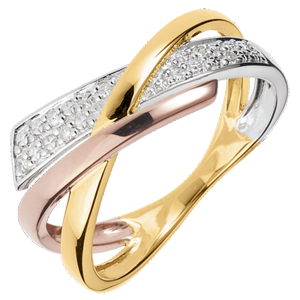 Ring Little Saturn variation 2 -3 golds - 18 carat