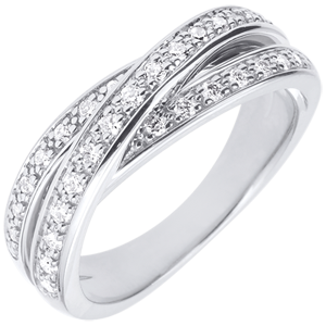 Ring Saturn Diamond - White gold - 29 diamonds - 18 carat