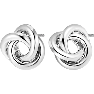 Saturn earrings - 18 carat white gold