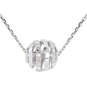 Collar Amor en Cofre - oro blanco 9 quilates y 11 diamantes - 45 cm