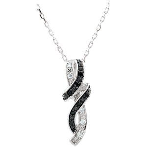 Collana Chiaroscuro - Incontro - Oro bianco - 18 carati - Diamanti bianchi e diamanti neri