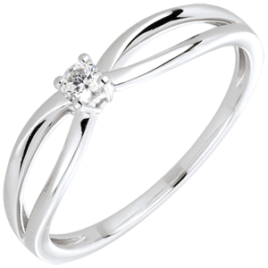 Ring Solitaire Ella - 18 karaat witgoud met diamant