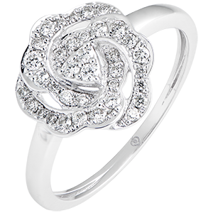 Anello di fidanzamento Sboccio - Nina - oro bianco 18 carati e diamanti