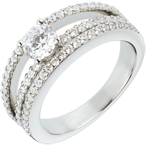 Verlobungsring Schicksal - Herzogin - zentraler Diamant 0.5 Karat - 67 Diamanten