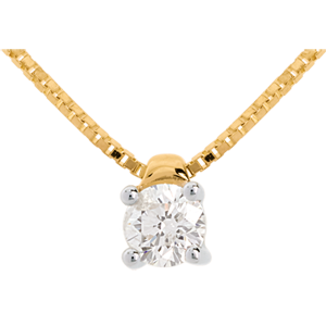 Solitaire necklace yellow gold - 0.26 carat