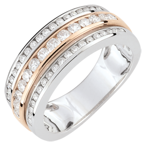 Ring Sterrenbeeld - Melkweg - 18 karaat witgoud en roségoud - 0,63 karaat - 52 Diamanten