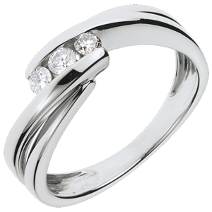 Trilogy Ring Precious Nest - Ritournelle - white gold - 0.21 carats - 3 diamonds - 18 carats