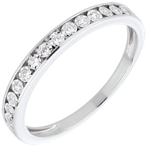 White Gold and Diamond Magic Stone Half Eternity Ring