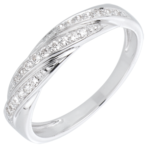 White Gold and Diamond Precious Braid Ring