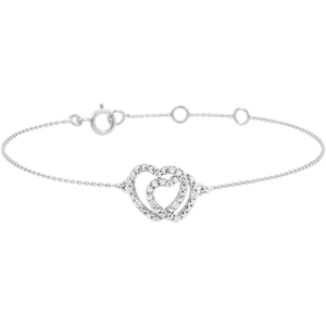 White Gold Diamond Bracelet -Heart Accomplices - 9 carats