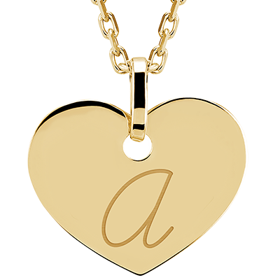 Hart Medaillon Gegraveerd K Geel Goud Abc Yours Collectie Edenly