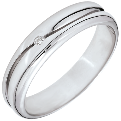 Asimilar Poder músculo Anillo de matrimonio - Oro blanco 18 quilates - Diamante - C2826