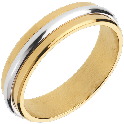 Cantidad de dinero marca calentar Anillo de matrimonio - Oro blanco y Oro amarillo 18 quilates - C1018