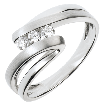 Bague De Fiancailles Or Blanc 18 Carats Diamant C10