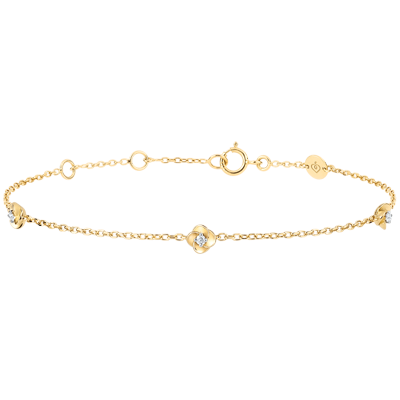 Orovi Bracelet pour femme Or jaune 14 carats / or 585 19 cm Chaîne avec cœur