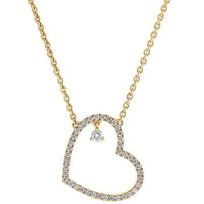 Collar Corazón - Oro amarillo 18 - Diamante - C4469
