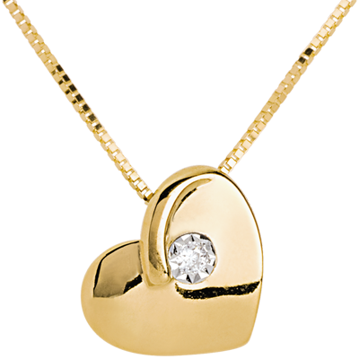 Collar Corazón Oro amarillo 18 quilates - Diamante - C133