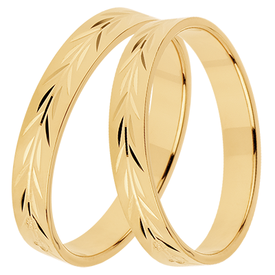 Duo of Fraîcheur Wedding Bands – Yellow Gold – 18 Carat