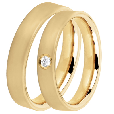 Duo of wedding rings Pegasus 1 diamond 