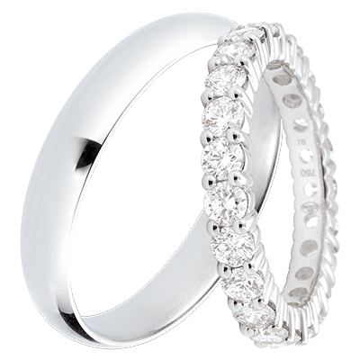 Duo ringen Pure & Origine – witgoud & diamanten – 18 karaat Duo ringen Pure & Origine – witgoud & diamanten – 18 karaat