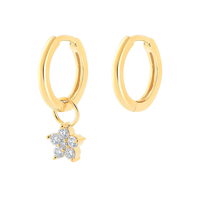 Ein Paar Ohrringe, Kombination, aus 9 Karat Gelbgold